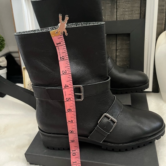 SPLENDID Black Karyln LL2312 Moto Motorcycle Leather Sherpa lined fold down 10 - Picture 11 of 16